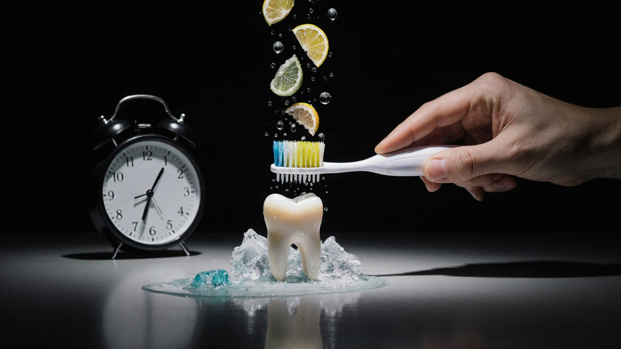 Agresivní čištění zubů a kyselé potraviny poškozující sklovinu