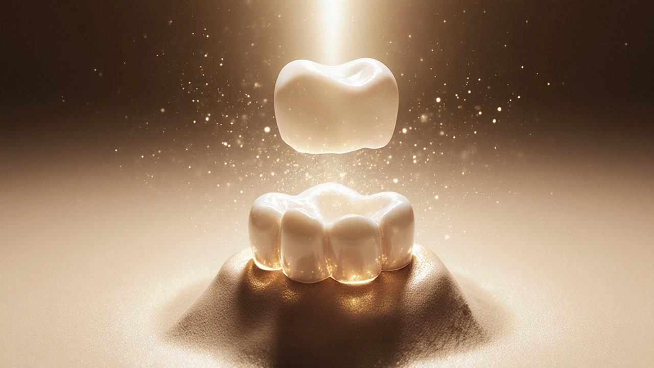 Světelný paprsek prochází fázetou a spojuje se s fotokompozitní vrstvou, vytvářející přirozený přechod.