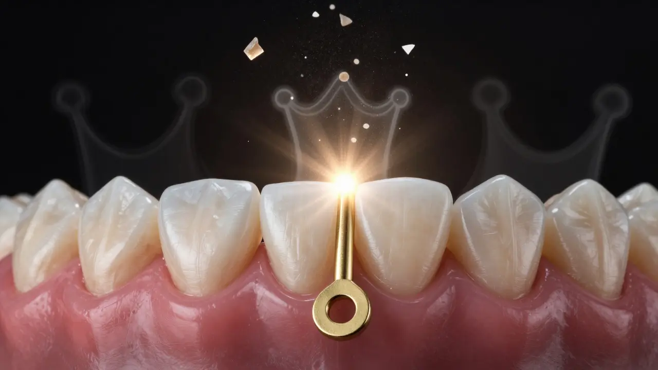 Korunka perfektně sedí na připraveném zubu jako klíč v zámku.