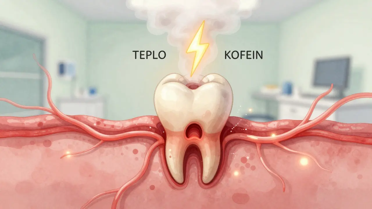 Křehká krevní sraženina v zubním výřezu ohrožena teplem a kofeinem.