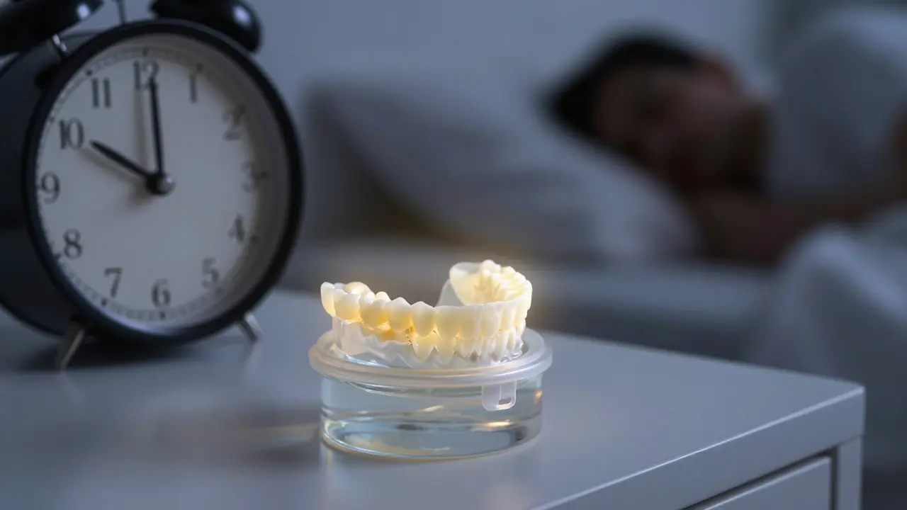 Náhradní zuby ukládané ve studené vodě na noc.