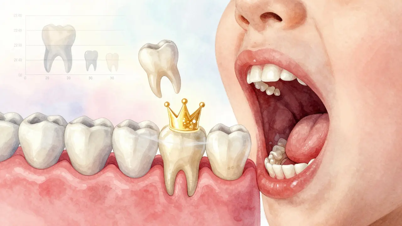 Průřez úst dítěte ukazující trvalý zub rostoucí za mléčným zubem, známý jako 'žraločí zub'.