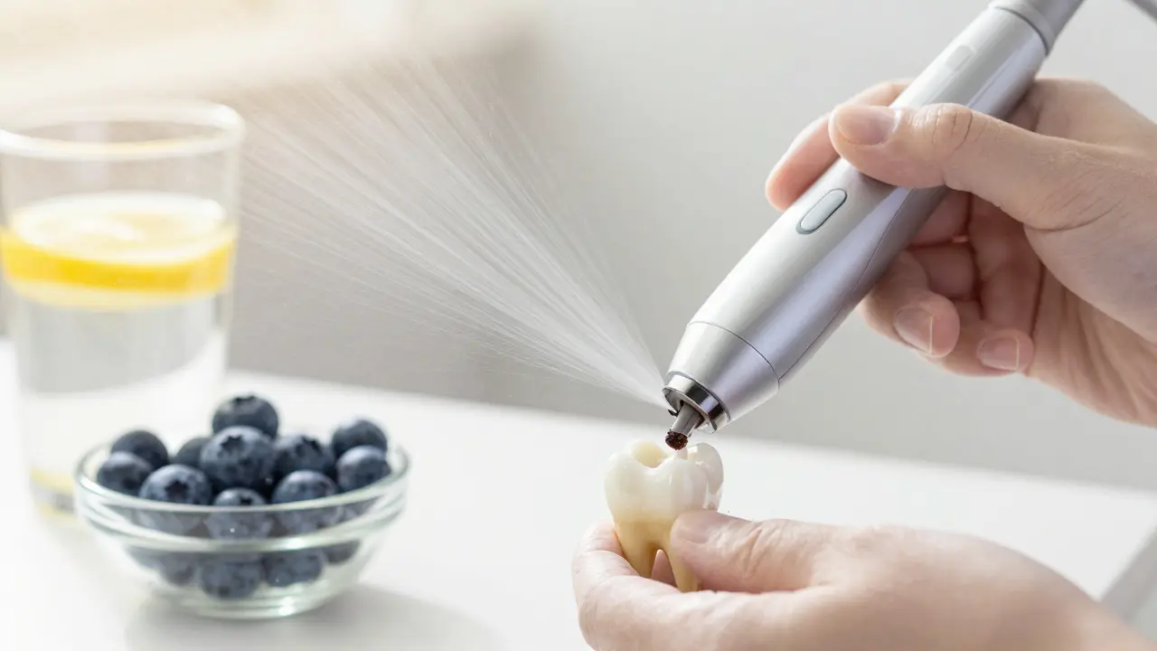 Profesionální hloubkové čištění zubů pomocí ultrazvukového přístroje.