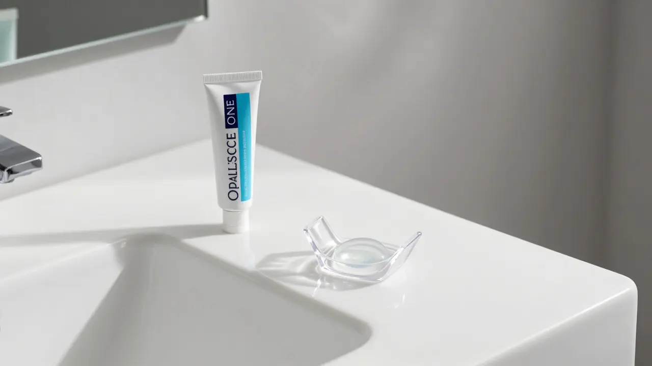 Domácí bělicí gel a náustníky na umyvadle