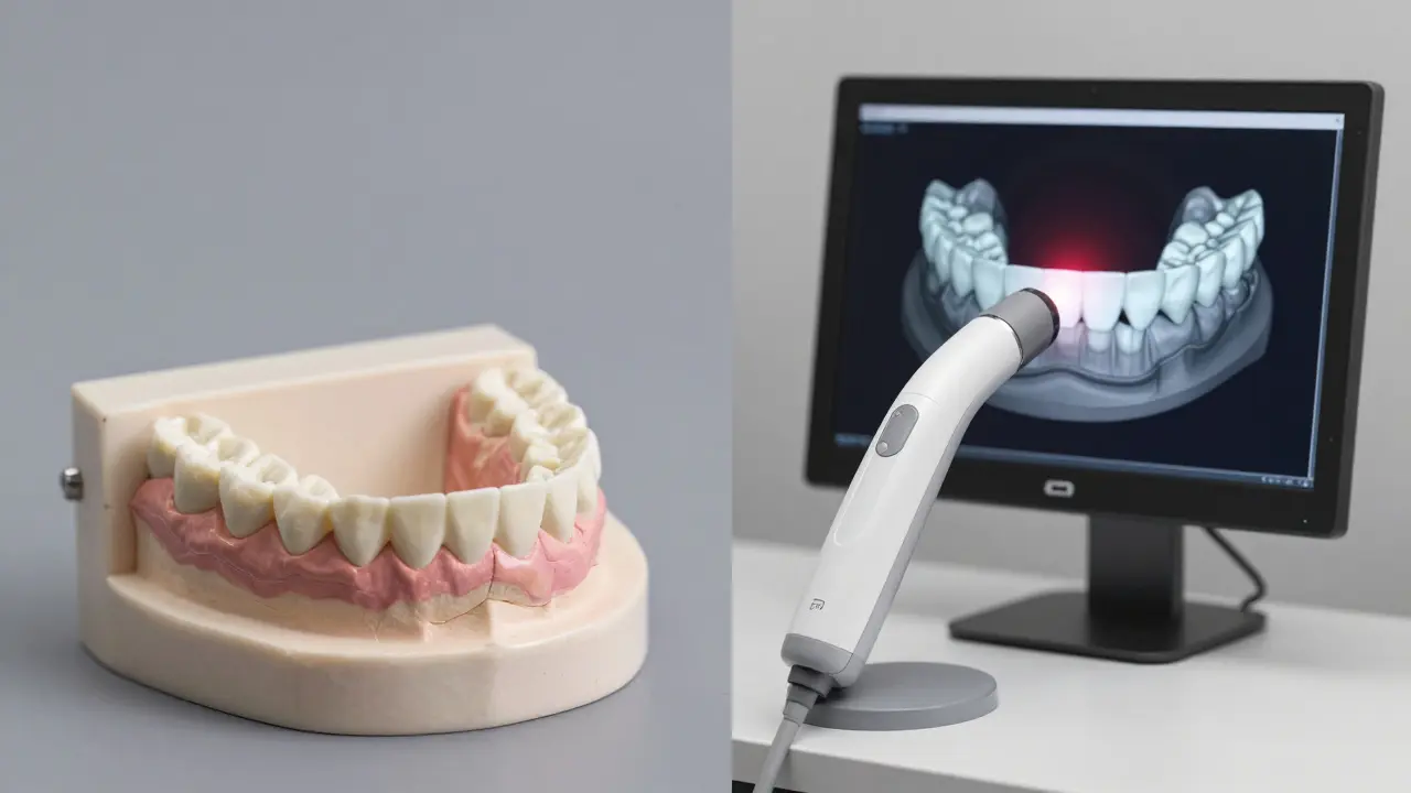 Srovnání fyzického zubního modelu a digitálního skeneru