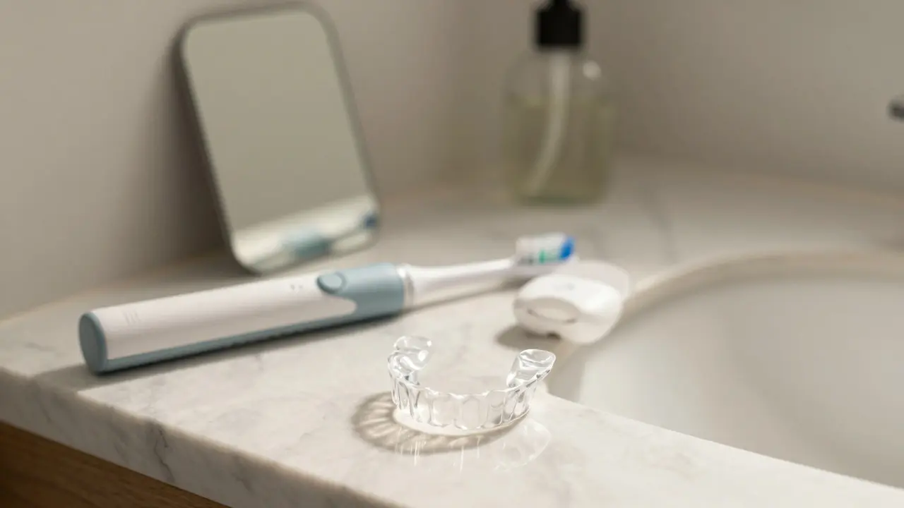 Hygienické pomůcky a ochranná destička na pultu