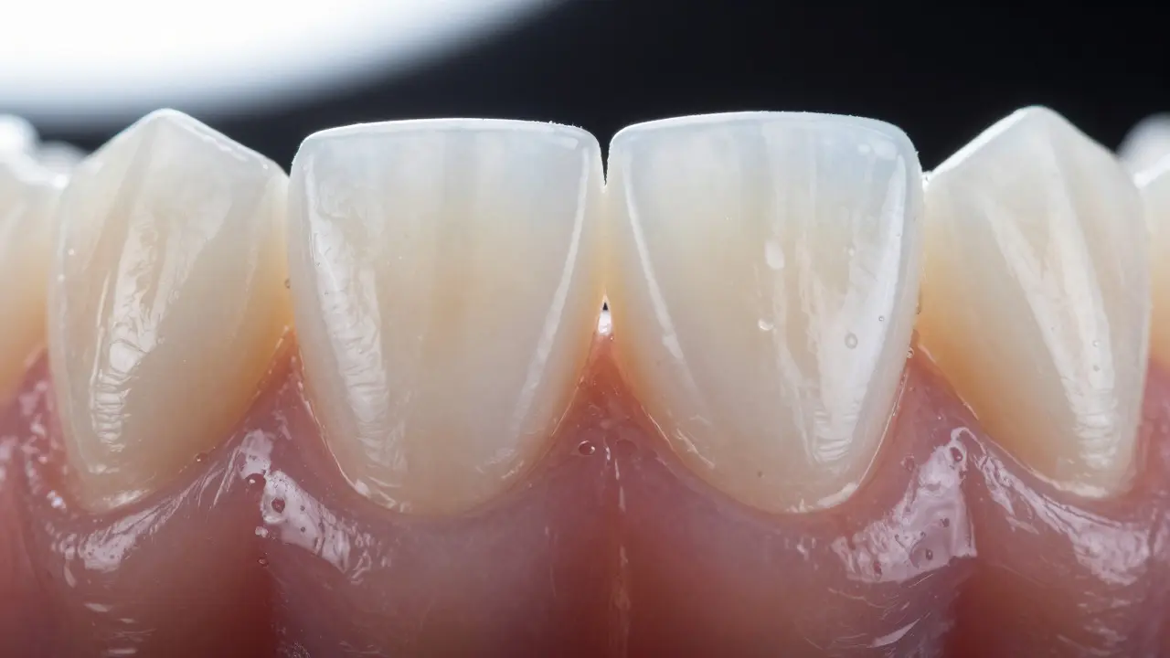 Detailní srovnání přirozeného zuba a esteticky upraveného kompozitem