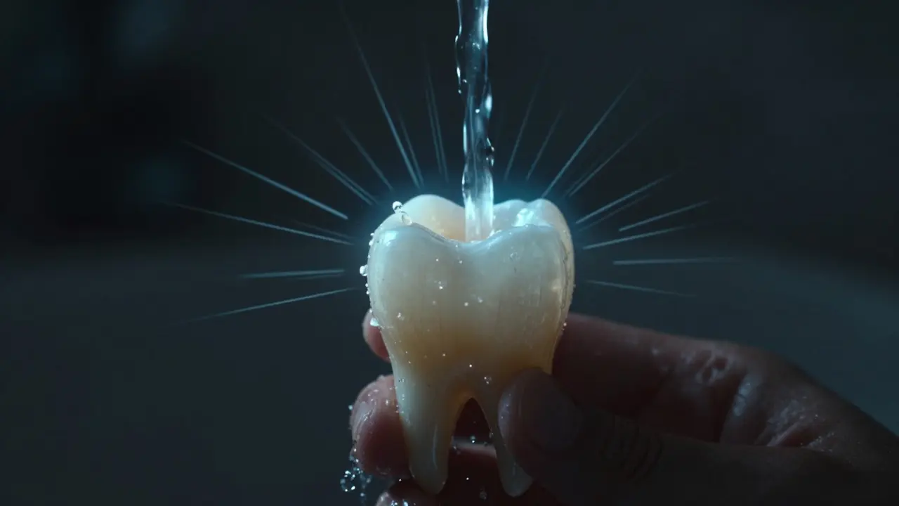 Zub citlivý na studenou vodu s vizuálním znázorněním bolesti